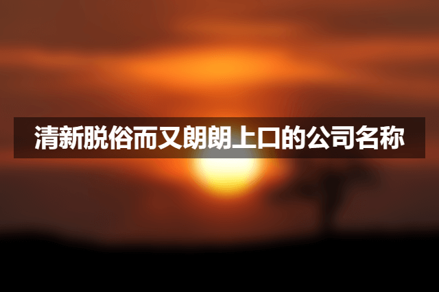 清新脱俗而又朗朗上口的公司名称 (1).png