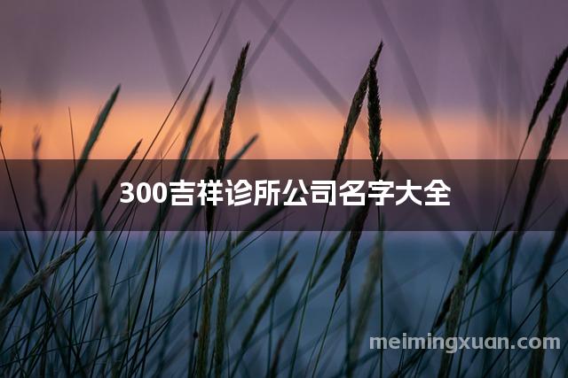 300吉祥诊所公司名字大全