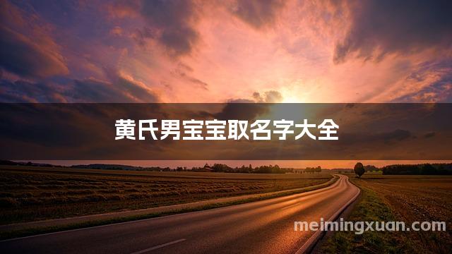 黄氏男宝宝取名字大全