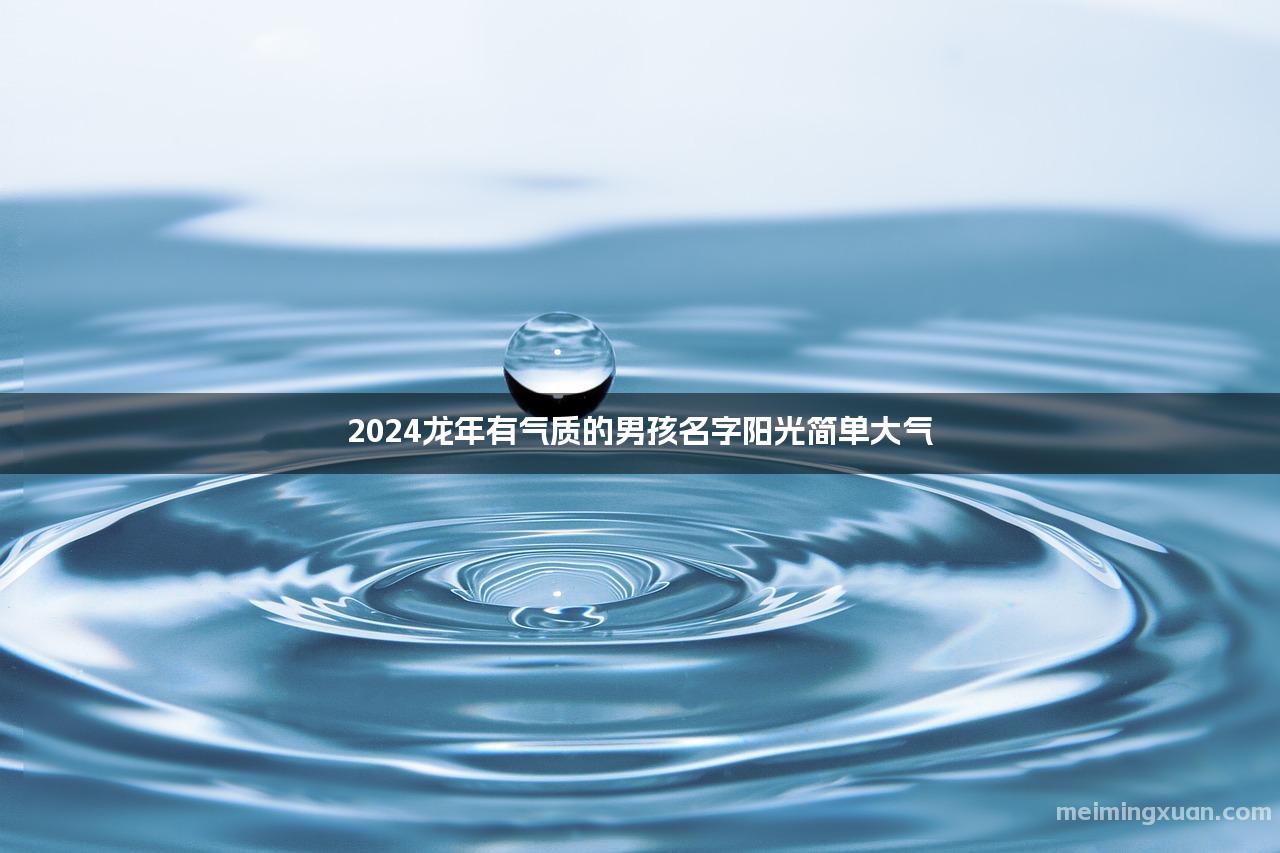 2024龙年有气质的男孩名字阳光简单大气