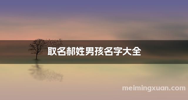 取名郝姓男孩名字大全