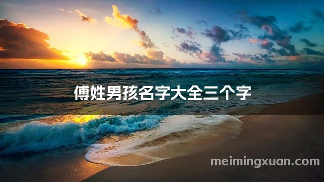 傅姓男孩名字大全三个字