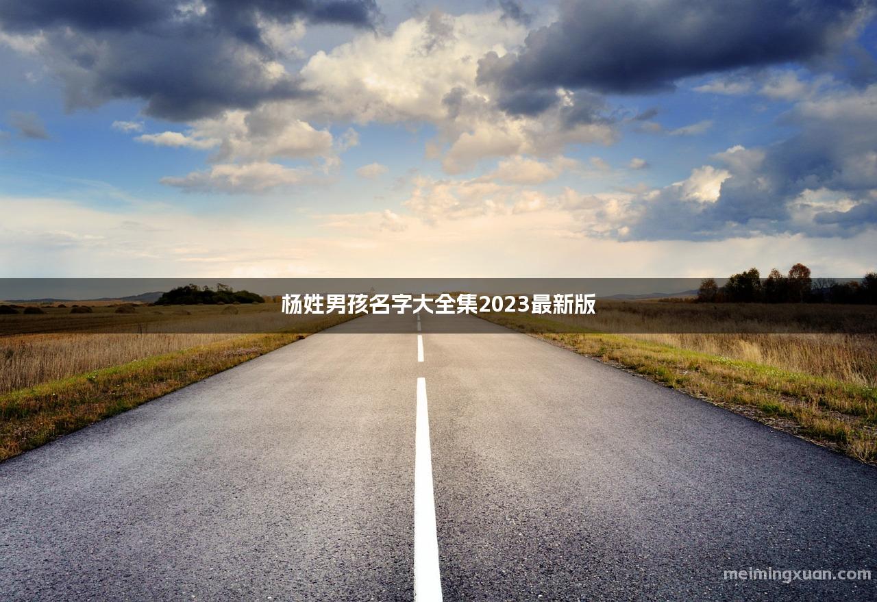 杨姓男孩名字大全集2023最新版