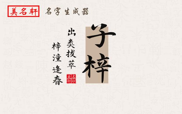 子梓名字的寓意