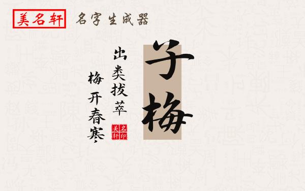 子梅名字的寓意