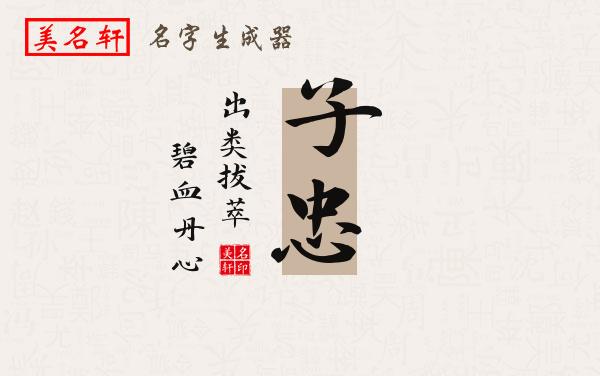 子忠名字的寓意