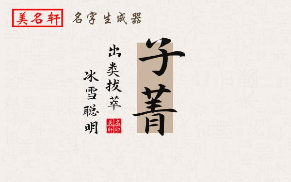 子菁名字的寓意