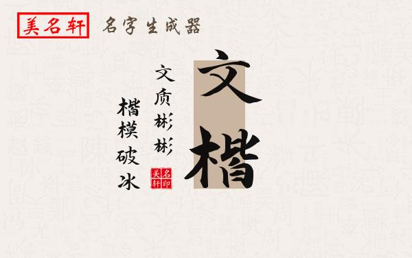 文楷名字的寓意