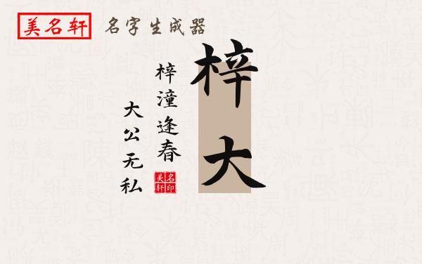 梓大名字的寓意