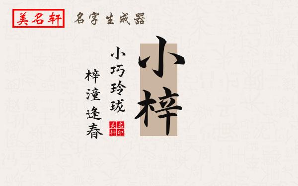 小梓名字的寓意