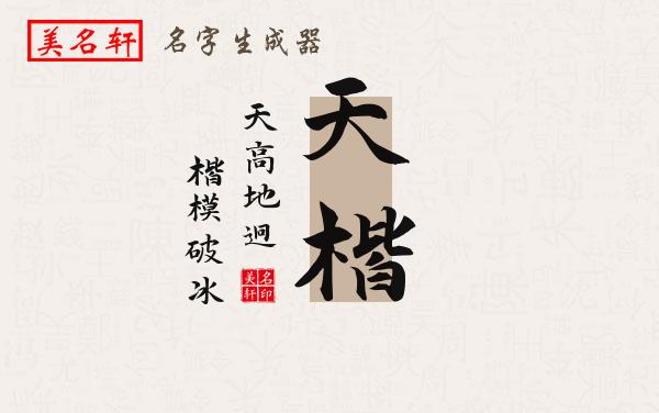 天楷名字的寓意