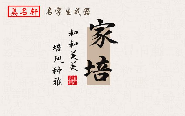 家培名字的寓意
