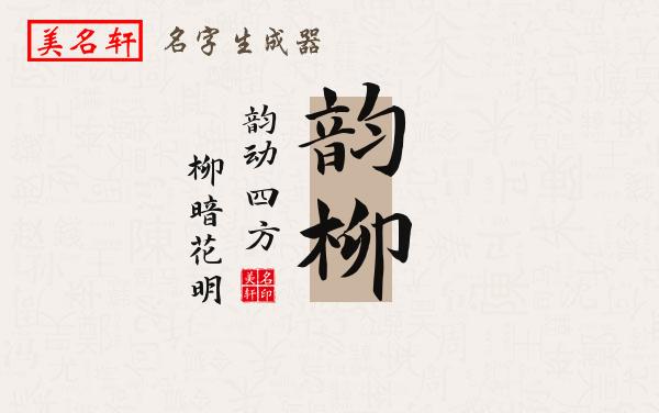 韵柳名字的寓意