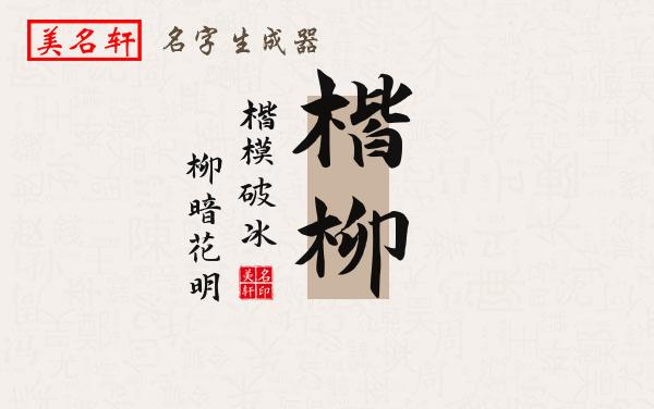 楷柳名字的寓意