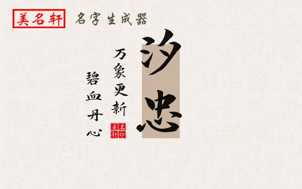 汐忠名字的寓意