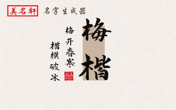 梅楷名字的寓意