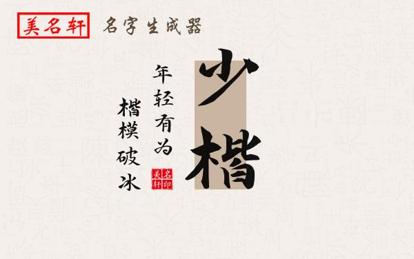 少楷名字的寓意