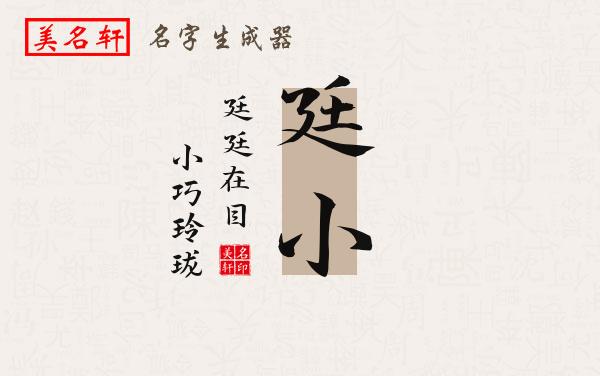 廷小名字的寓意