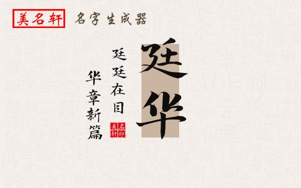 廷华名字的寓意