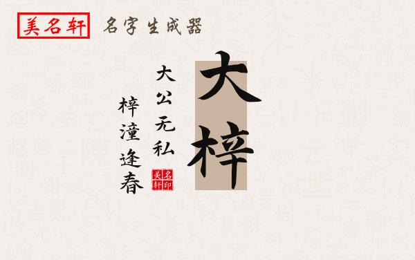 大梓名字的寓意