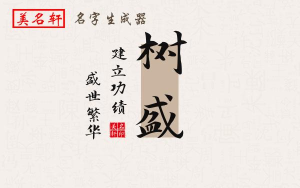 树盛名字的寓意