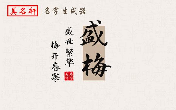 盛梅名字的寓意