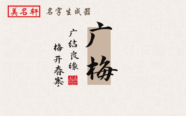 广梅名字的寓意