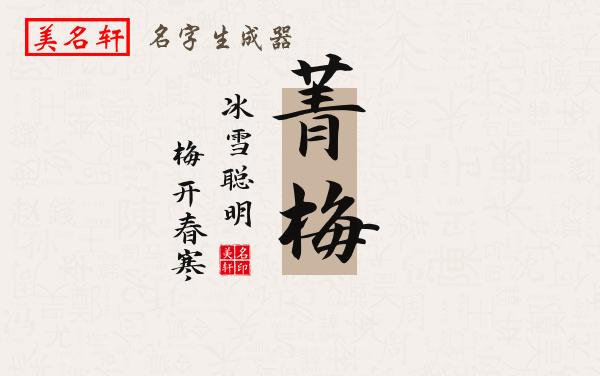 菁梅名字的寓意