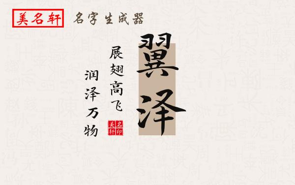 翼泽名字的寓意